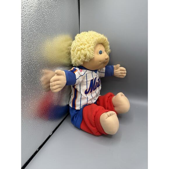 Vintage Cabbage Patch Kids Boy Doll Mets Uniform Yarn Hair 1978 1982 Coleco - Picture 2 of 9